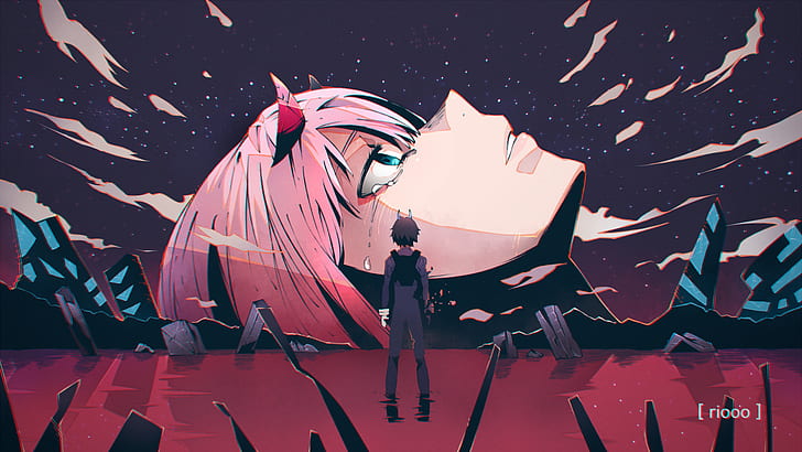 Hd Wallpaper Anime Darling In The Franxx End Of Evangelion Hiro Darling In The Franxx Wallpaper Flare