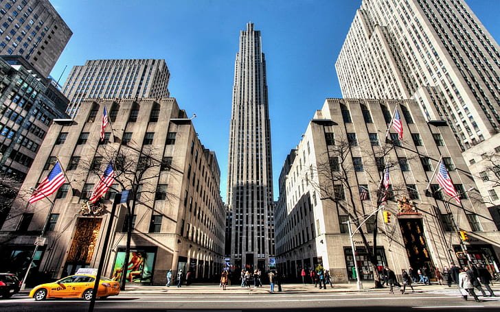new York, NYC, usa, Rockefeller Center, 5th Avenue, HD wallpaper