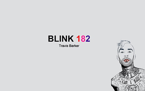 HD wallpaper: Blink-182, Travis barker, Member, Tattoo, Picture, text,  human representation | Wallpaper Flare