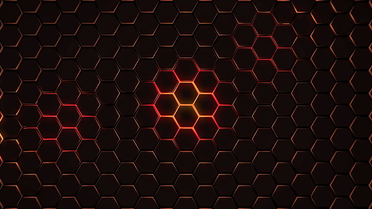 geometry, abstract, hexagon, HD wallpaper