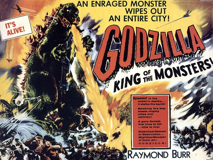 Film posters, Godzilla, psychotronics, B movies, movie poster