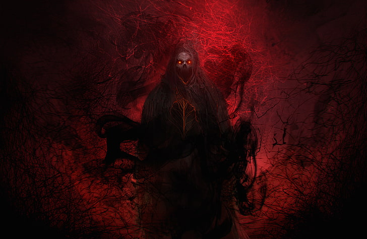 HD wallpaper: black and red Grim Reaper wallpaper, death, the devil, horror  | Wallpaper Flare