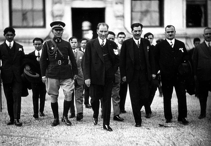 black coat, Mustafa Kemal Atatürk, group of people, men, large group of people, HD wallpaper