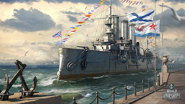 World Warships wallpaper, Aurora, Holiday, World of Warships