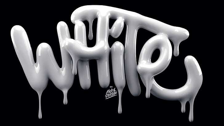 white substance forming white text on black background, typography