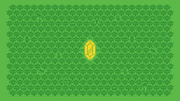 yellow rupee diamond illustration, The Legend of Zelda, minimalism