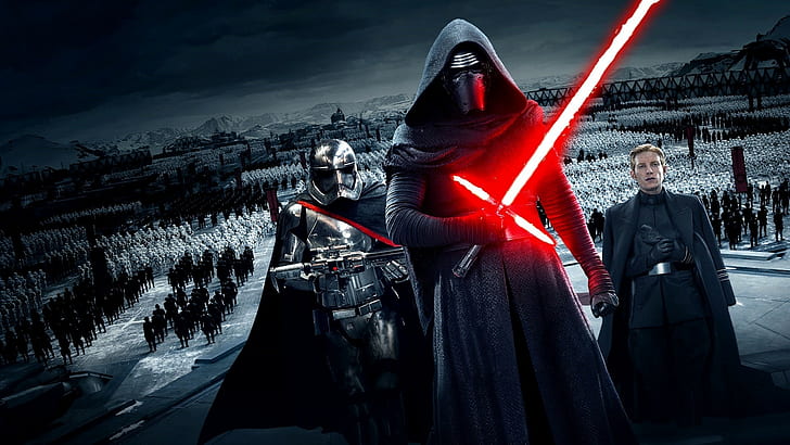 Kylo Ren, Captain Phasma, stormtrooper, The First Order, Star Wars: The Force Awakens, HD wallpaper