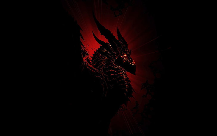 black and red dragon illustration, Hearthstone, Deathwing,  World of Warcraft