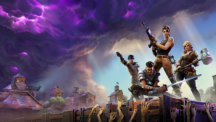 Fortnite game application wallpaper, Video Game, statue, people