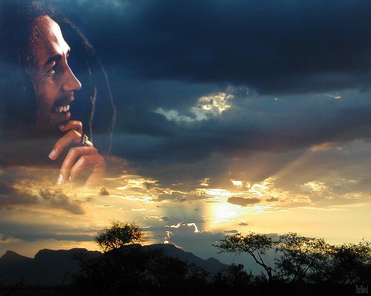 Singers, Bob Marley, sky, cloud - sky, storm, nature, dramatic sky
