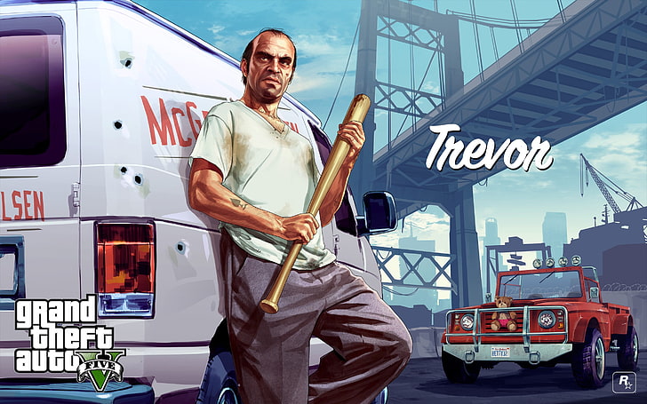 Grand Theft Auto Five Trevor digital wallpaper, Grand Theft Auto V, HD wallpaper