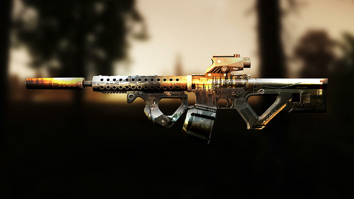 Escape from Tarkov, M4A1, carbine, forest, sunset, rifles, HD wallpaper
