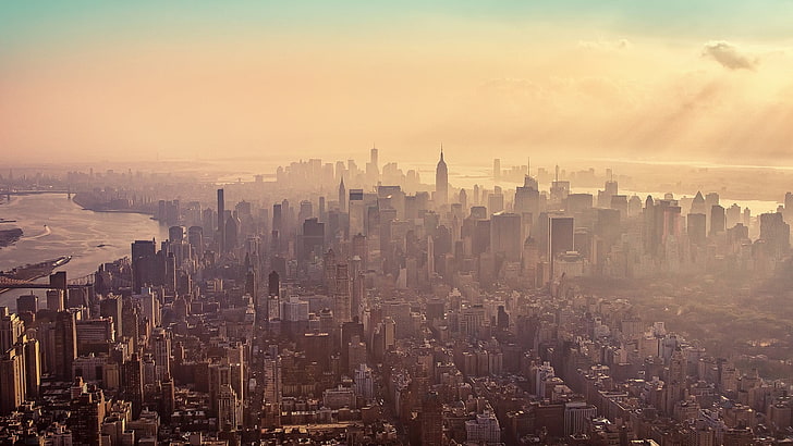 New York City skyline, skyscraper, cityscape, urban Skyline, downtown District, HD wallpaper