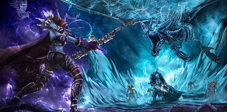 Drow Ranger digital wallpaper, heroes of the storm, Lich King