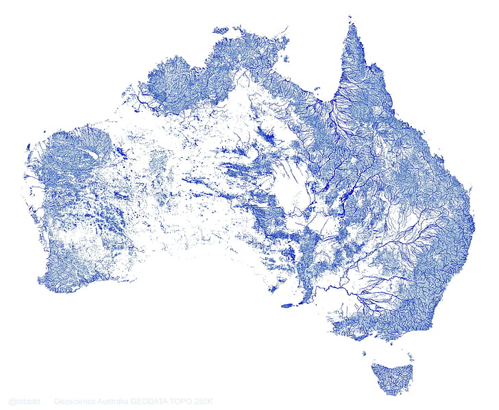 stream, river, Australia, map, HD wallpaper