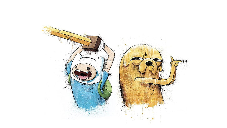 Adventure Time Finn and Jake digital wallpaper, art, illustration
