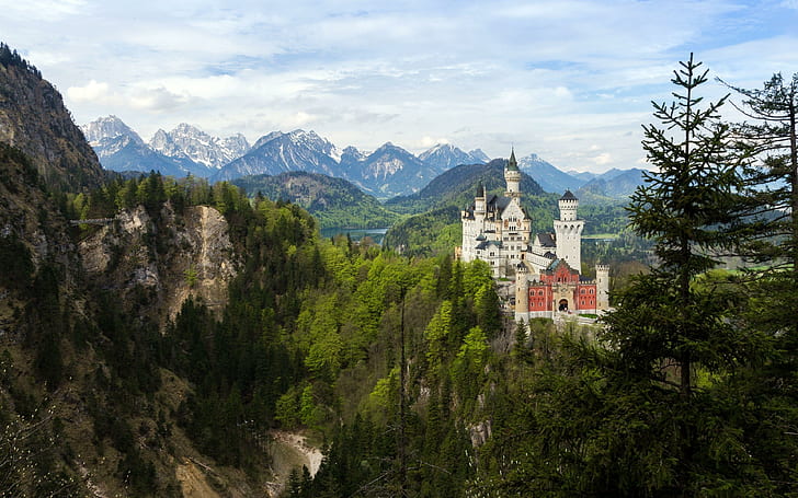 neuschwanstein castle bavaria germany zamok, architecture, landmarks, HD wallpaper