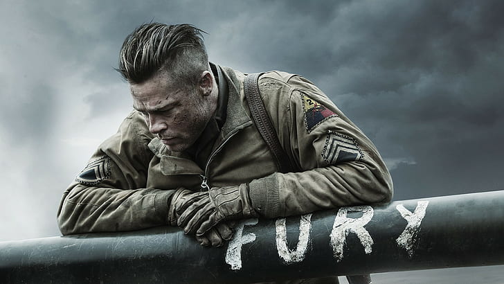 Brad Pitt, World War II, movies, Fury (movie)