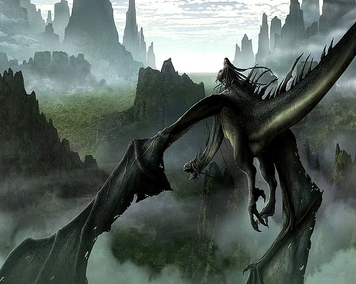 Fantasy, Dragon, Demon, Lord of the Rings, Nazgûl, Tolkien, HD wallpaper