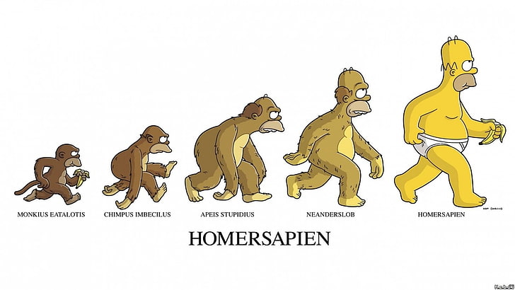 Homersapien illustration, The Simpsons, Homer Simpson, humor, HD wallpaper