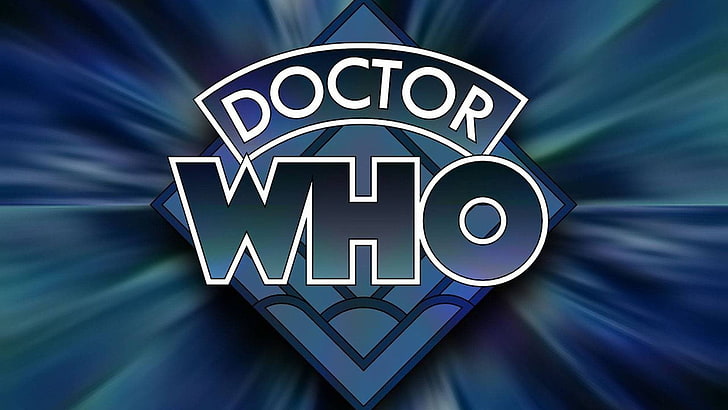 Doctor Who logo, blue, shape, communication, design, star shape
