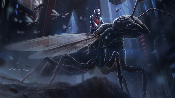 Antman and Wasp illustration, insect, Ant-Man, movies, Marvel Cinematic Universe