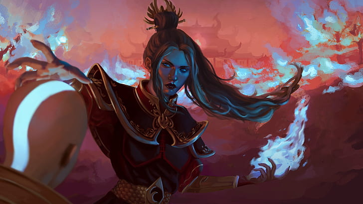 Princess Azula, Avatar: The Last Airbender, digital art, artwork, HD wallpaper