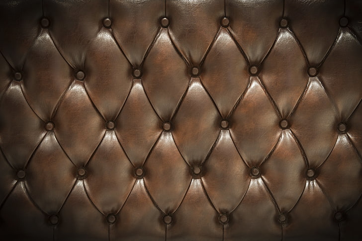 tufted brown leather board, background, texture, upholstery, luxury, HD wallpaper