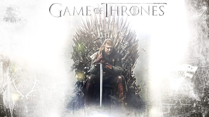 Game of Thrones Iron Throne HD, bright, stark, swords, wolf, HD wallpaper