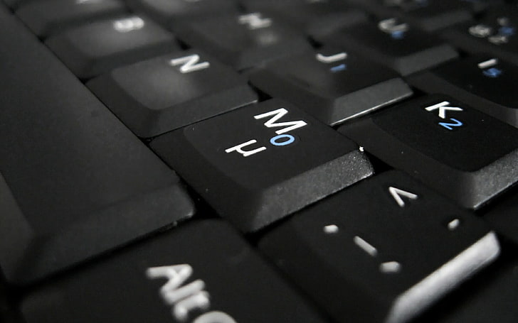 black computer keyboard, torrent, white, blue, technology, business