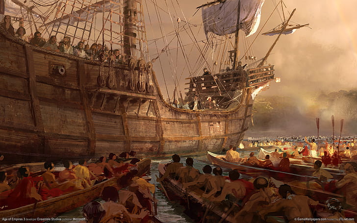 Age of Empires Schooner Drawing Boats Ship Sail Ship HD, video games