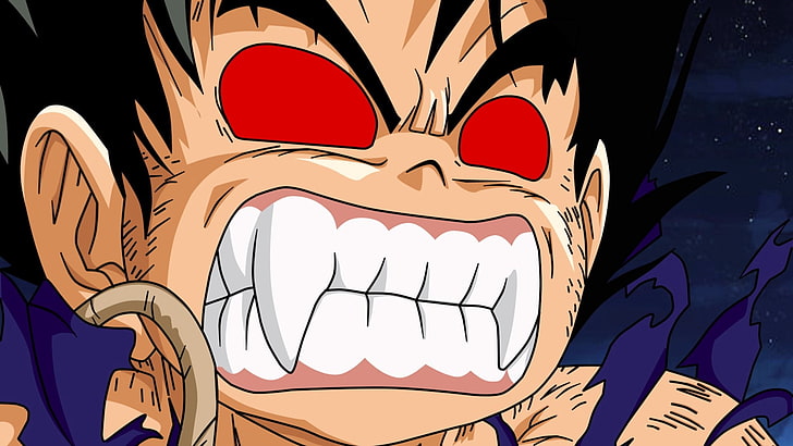 Dragon Ball Son Goku wallpaper, anime, boy, horror, jaws, face, HD wallpaper