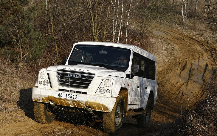 car, dirt, nature, vehicle, white cars, Iveco Massif, SUV, mode of transportation, HD wallpaper