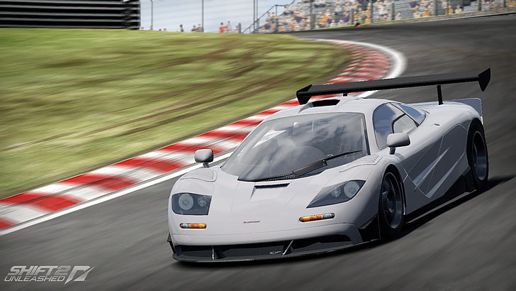 gray McLaren F1, Shift Unleashed 2, Need for Speed: Shift, car