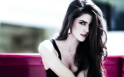 HD wallpaper: Natalia Conteras, model, women, brunette, cleavage, long hair  | Wallpaper Flare