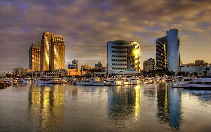 San Diego sunrise, travel and world, HD wallpaper