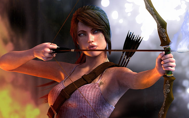 Tomb Raider 2013, use the bow, HD wallpaper