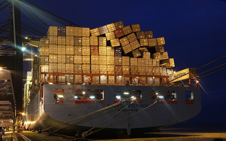 Cargo ship, cargo ship, photography, 1920x1200, HD wallpaper