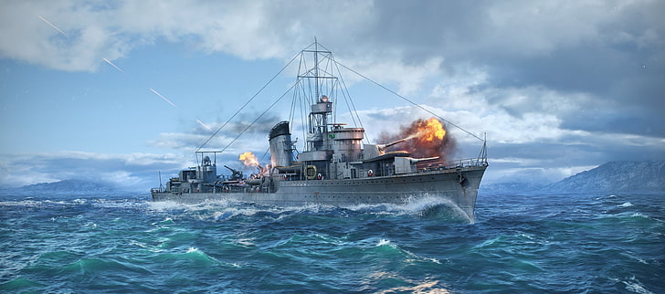 Destroyer, Wargaming Net, WoWS, World of Warships, The World Of Ships, HD wallpaper