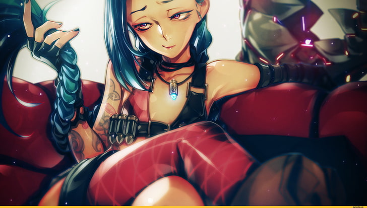 female anime character sitting on sofa wallpaper, League of Legends