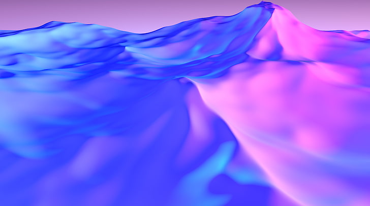 Mountain Surface 3D, Artistic, Abstract, Blue, Colorful, Purple