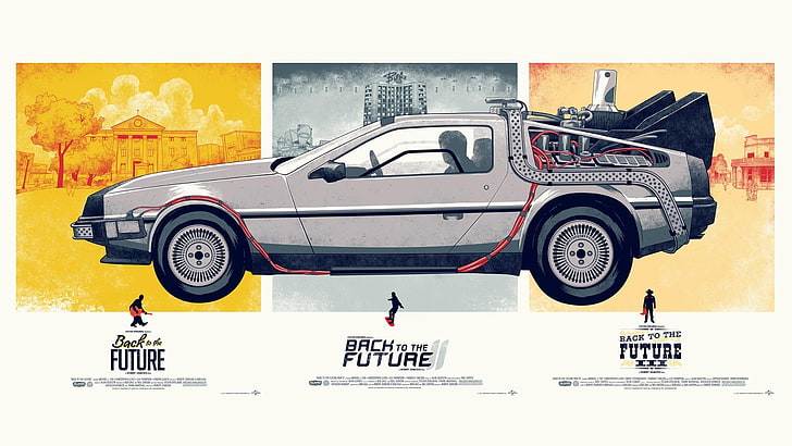 Back to the Future car wallpaper, DeLorean, mode of transportation, HD wallpaper