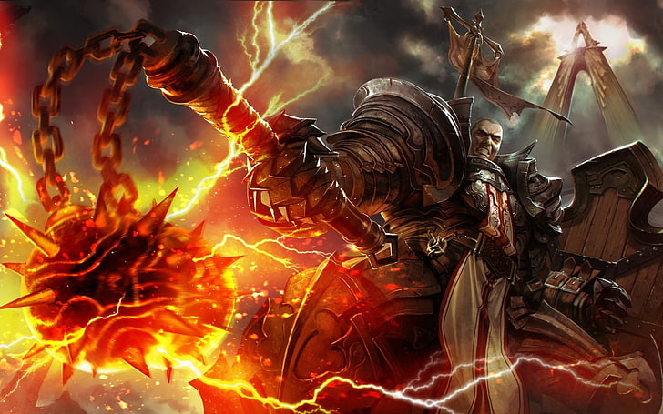 warrior with fail wallpaper, Diablo, Diablo III, video games