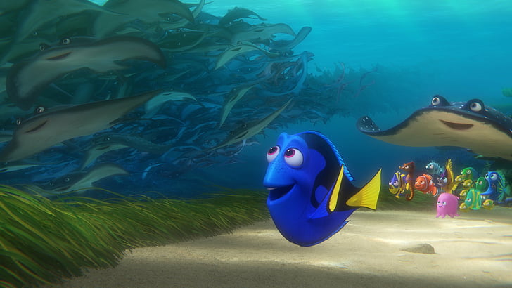 Movie, Finding Dory, Dory (Finding Nemo), Mr. Ray (Finding Nemo), HD wallpaper