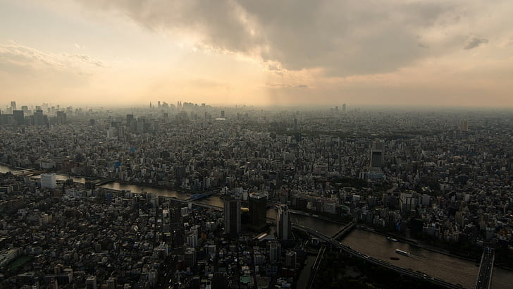 Japan, cityscape, panorama, Asia, HD wallpaper