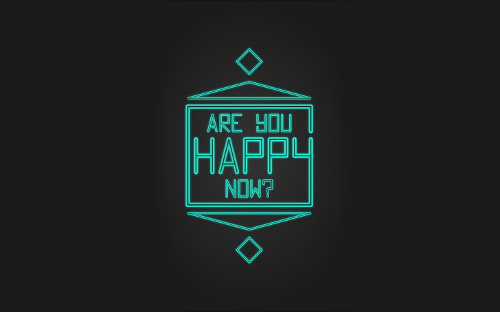 are you happy now signage, typography, minimalism, simple background, HD wallpaper