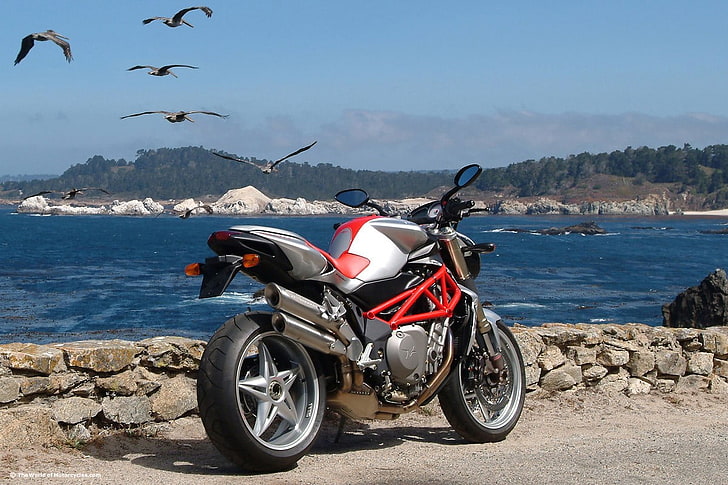 motorcycle, MV agusta, transportation, water, mode of transportation, HD wallpaper