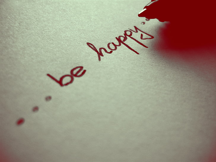 be happy text wallpaper, love, happiness, white, red, single Word