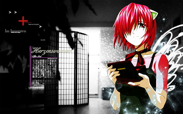 Elfen Lied, Nyu, indoors, one person, real people, window, red