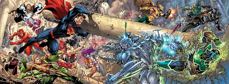 Comics, Justice League, Aquaman, Atom (DC Comics), Batman, Black Adam
